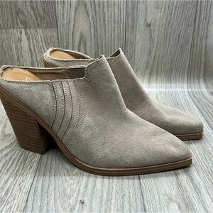 Marc Fisher Suede Mules with Block Heel